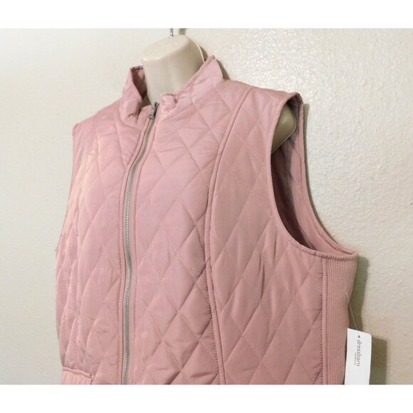 Westport Puffer Vest Womans 2X Pink Mauve Quilted Lined Zipper Stretch Pockets - Picture 2 of 8